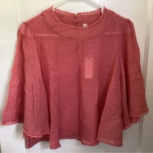 Anthropologie sheer swing top Medium NWT